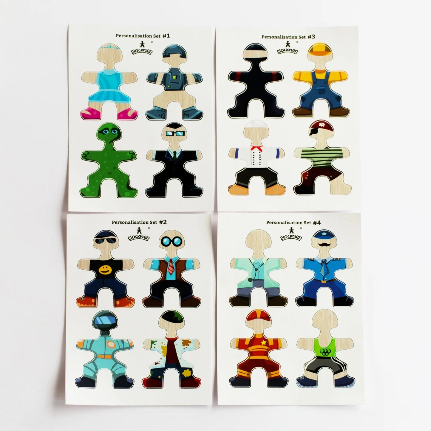 Flockmen Personalisation Paper Sticker Set (16 characters) - PER