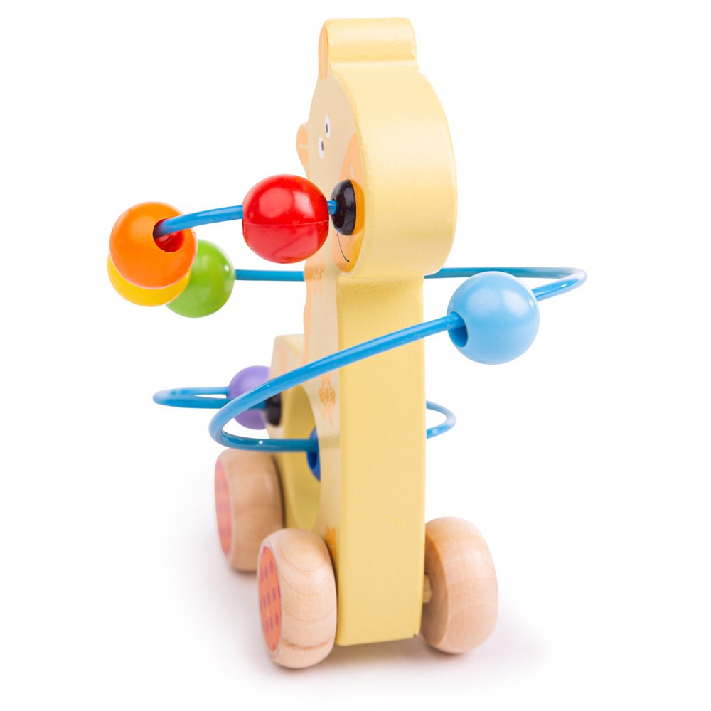 Giraffe Push Along Bead Frame-BB069-Bigjigs-LittleShop Toys