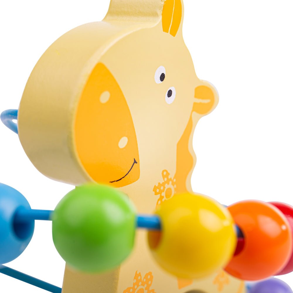Giraffe Push Along Bead Frame-BB069-Bigjigs-LittleShop Toys