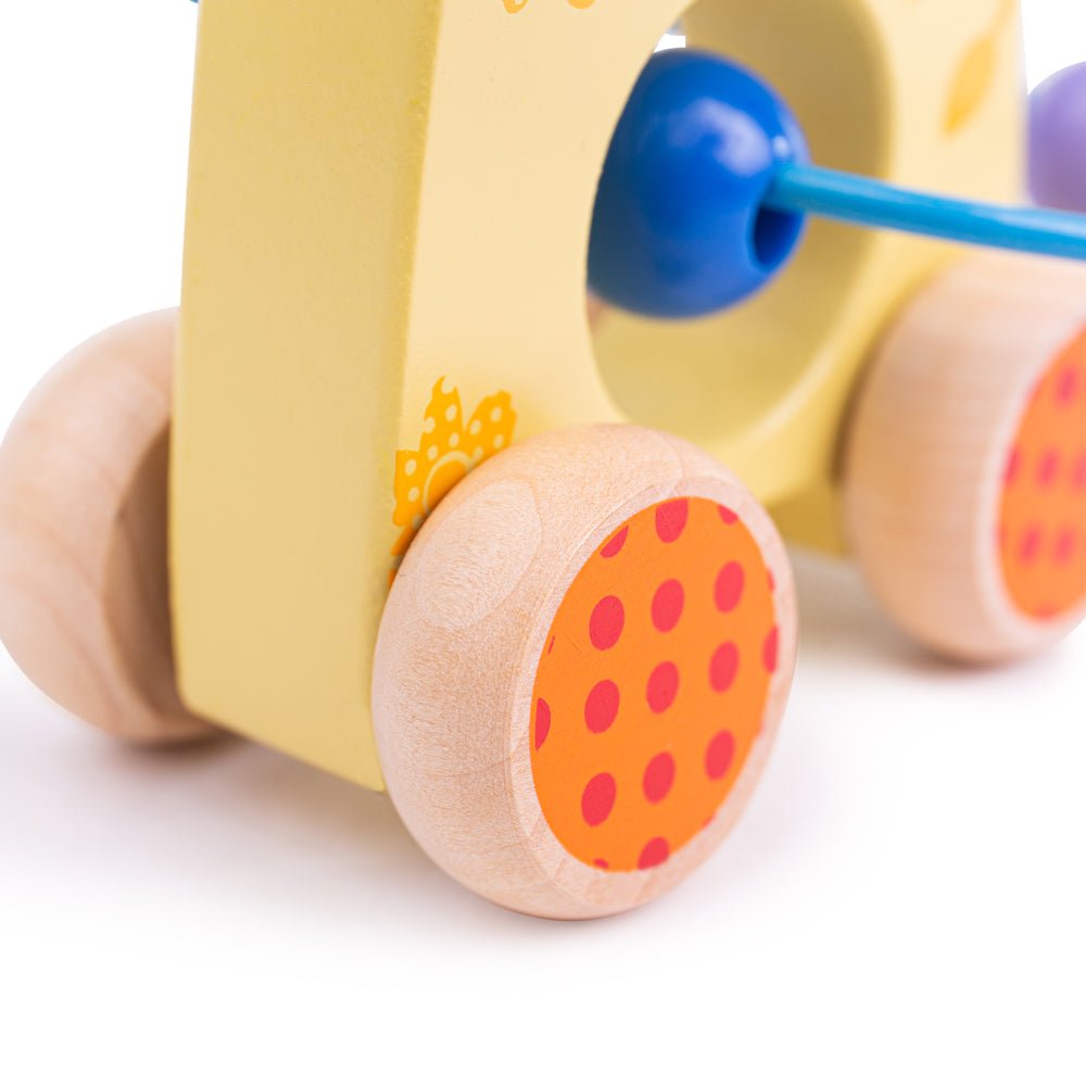 Giraffe Push Along Bead Frame-BB069-Bigjigs-LittleShop Toys