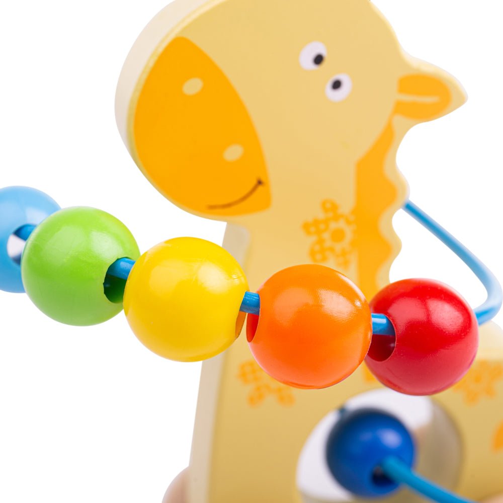 Giraffe Push Along Bead Frame-BB069-Bigjigs-LittleShop Toys