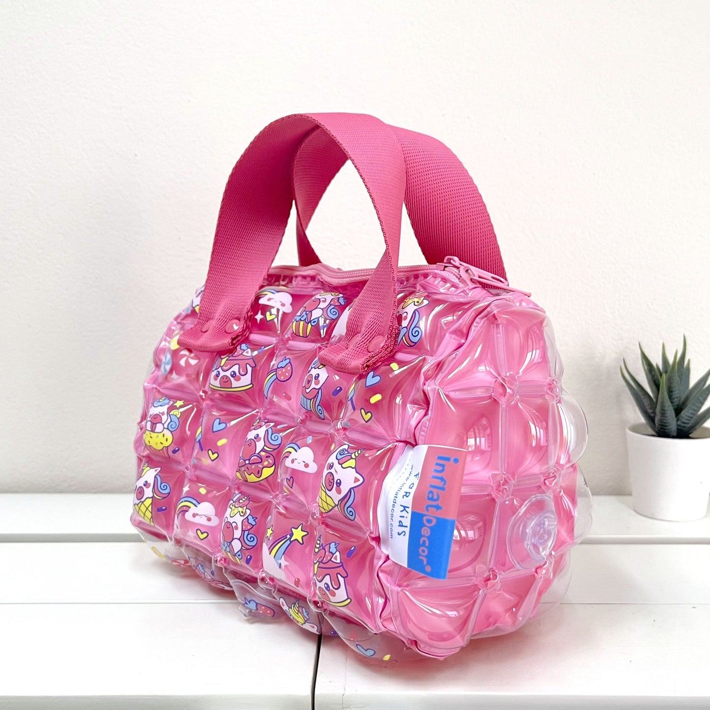 Inflatable Roll Style Hand Bag - Cupcake Unicorn - 1180 - Inflat Decor - LittleShop Toys