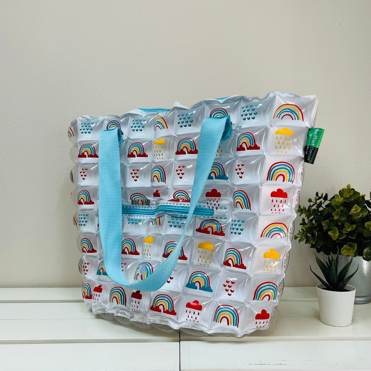 Inflatable Shopping Tote Bag & Beach Bag - Rainbow - 1105 - WT - Inflat Decor - LittleShop Toys