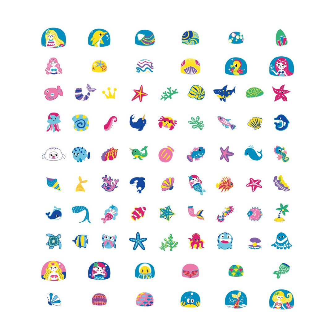 Large Nail Stickers - Ocean (78 pieces) - NA198183