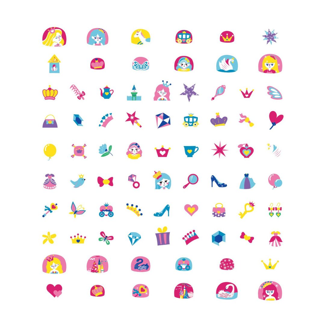 Large Nail Stickers - Princess (78 pieces) - NA198186