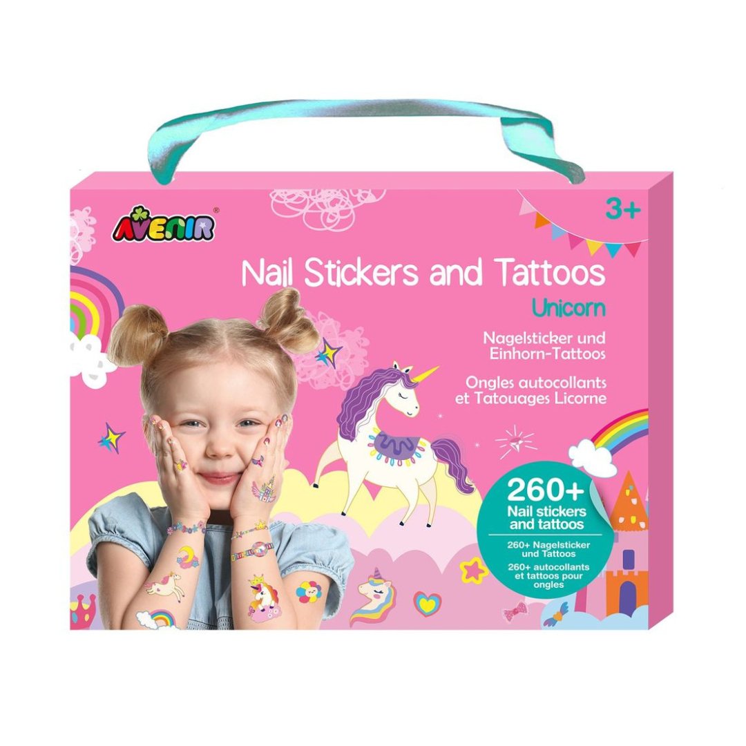 Nail Stickers and Tattoos Box Set - Unicorns - NA218205
