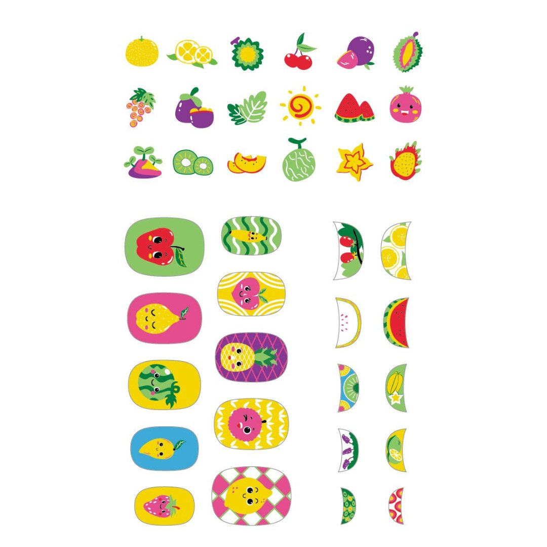 Small Nail Stickers - Fruits (38 pcs) - NA198175