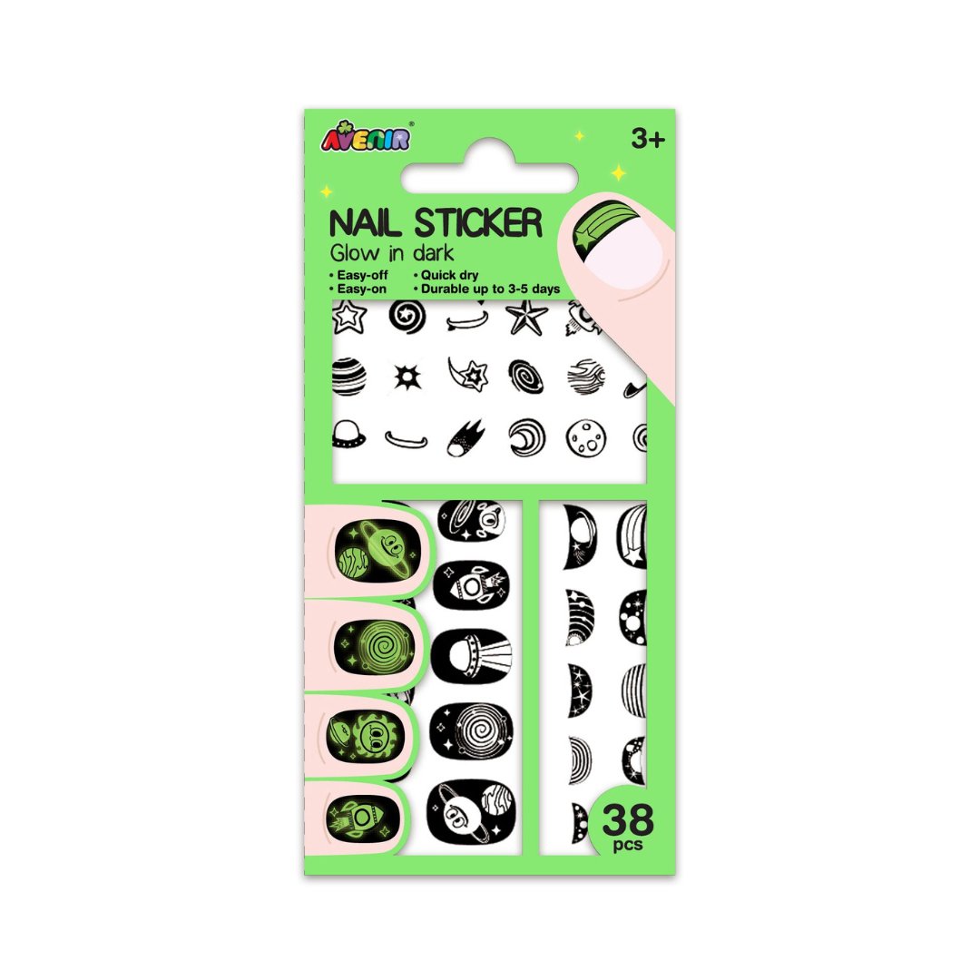 Small Nail Stickers - Space - Glow in the dark - NA198179