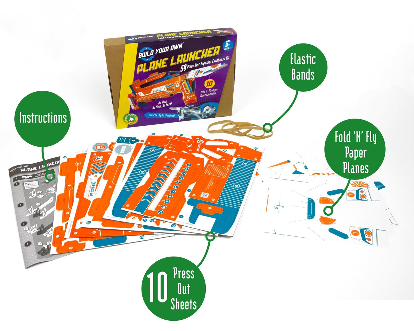 STEM Build - Paper Plane Launcher with Game Accessories - BYO 002