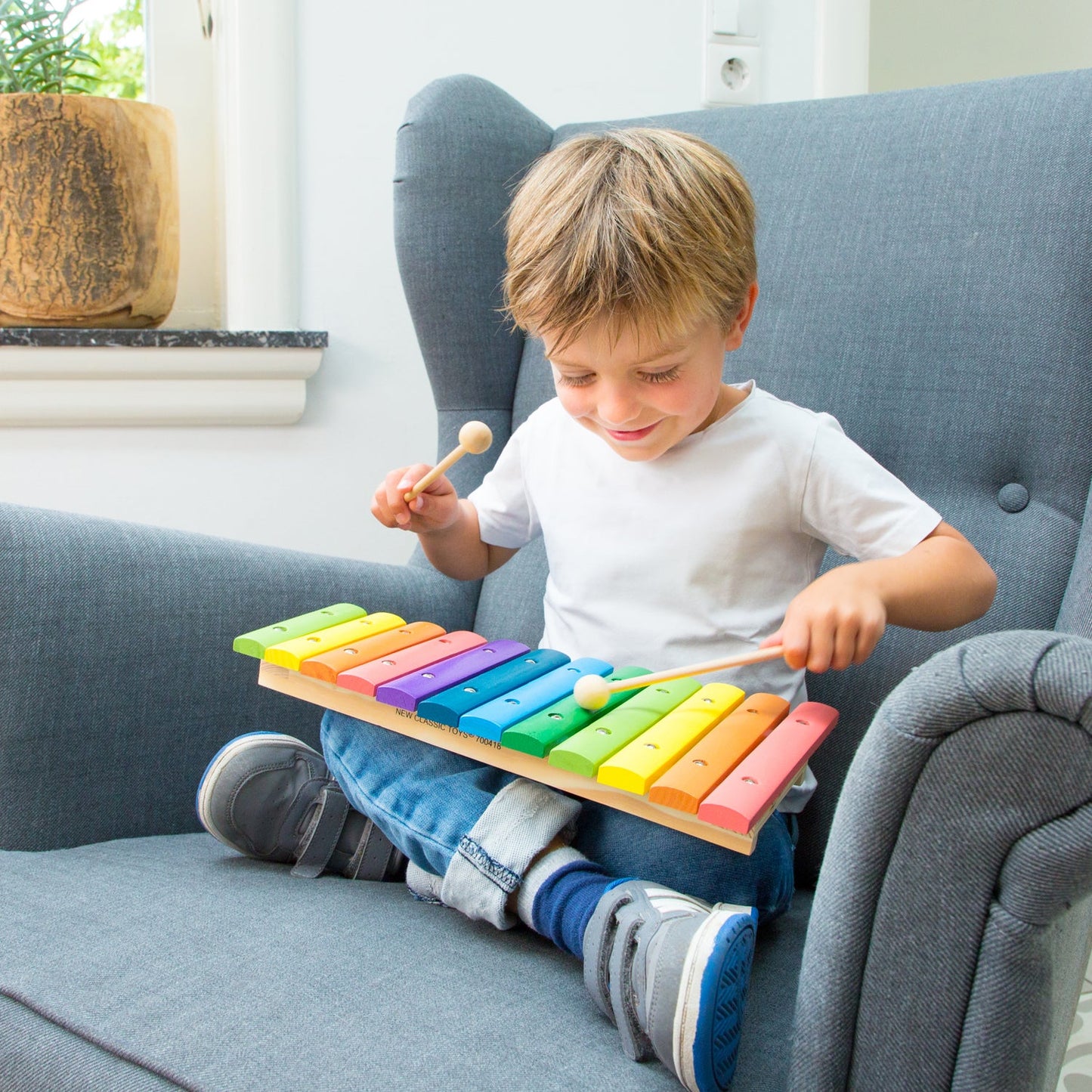 Xylophone (12 bars) wood - multicolor - 10236