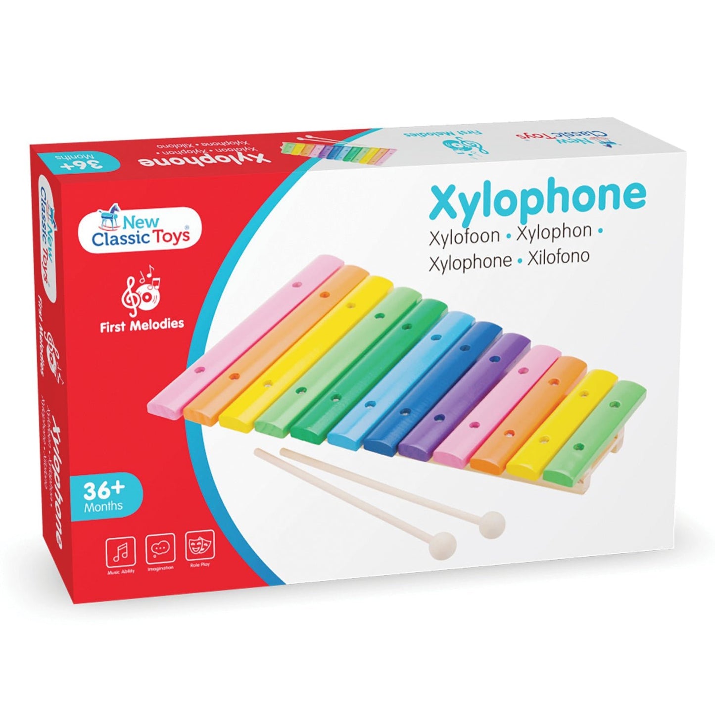 Xylophone (12 bars) wood - multicolor - 10236