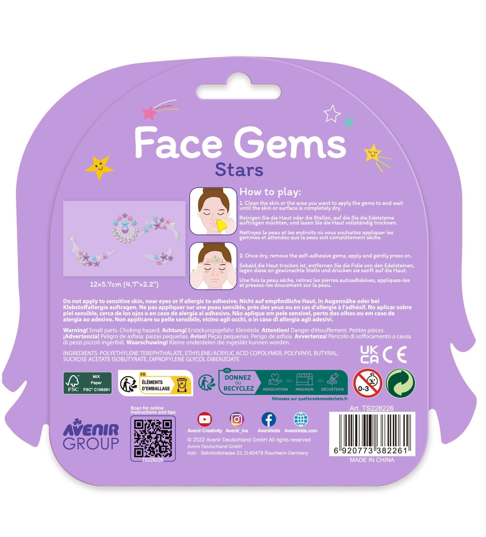 Avenir - Face gems - Stars - TS228226 - Avenir - LittleShop Toys