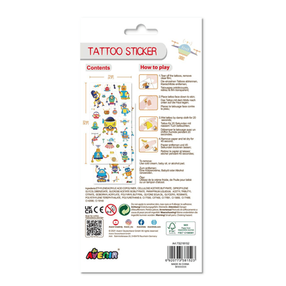 Tattoo Sticker - Robot (50 pcs) - TS218152 - Avenir - LittleShop Toys